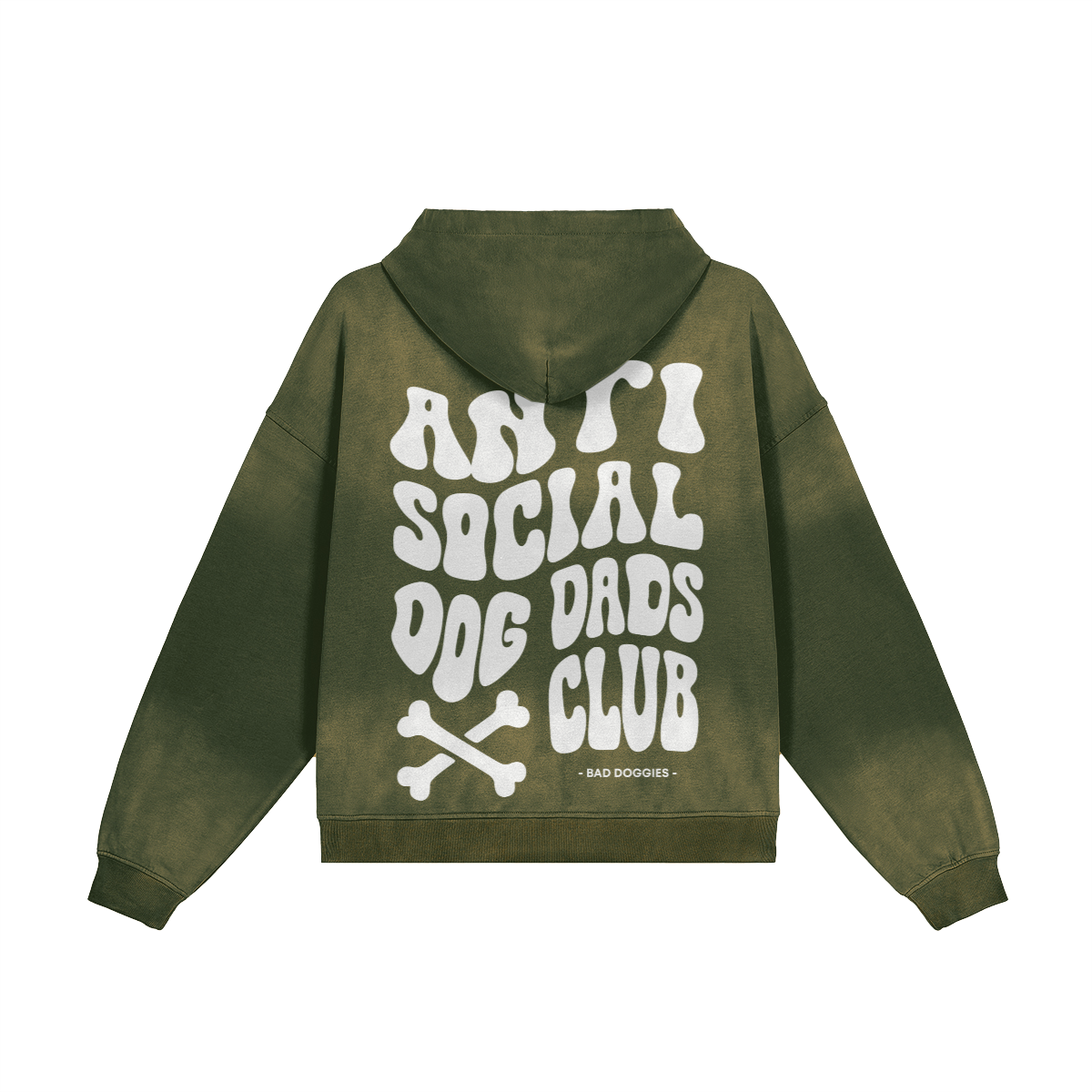 Hoodie Oversize Délavé 🦴 Anti Social Dog Dads Club 🦴