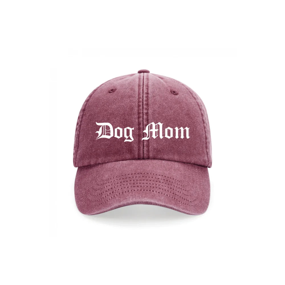 Casquette Brodée - 𝕯𝖔𝖌 𝕸𝖔𝖒 / 𝕯𝖔𝖌 𝕯𝖆𝖉 ✨ - Vintage Red / Dog