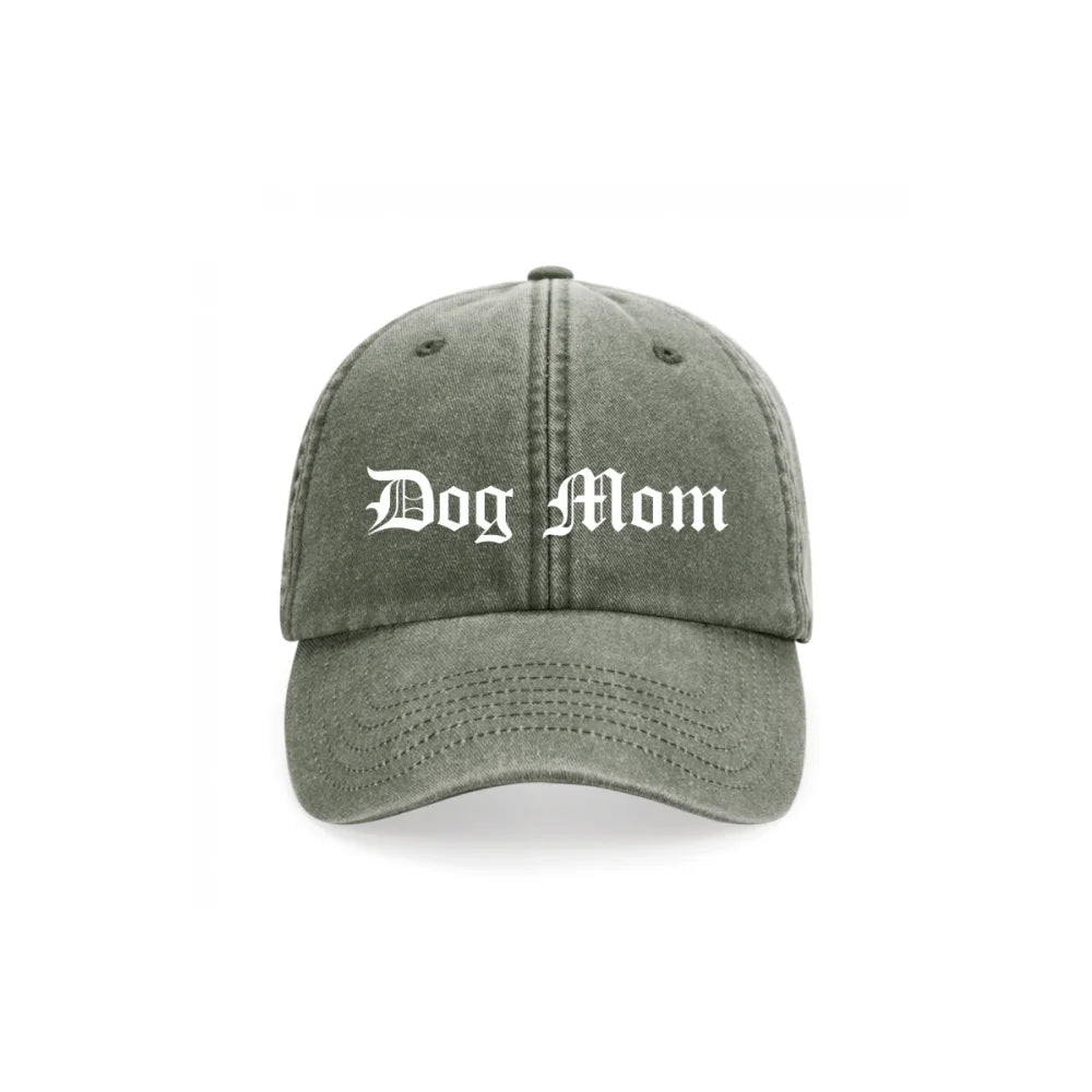 Casquette Brodée - 𝕯𝖔𝖌 𝕸𝖔𝖒 / 𝕯𝖔𝖌 𝕯𝖆𝖉 ✨ - Olive / Dog Mom