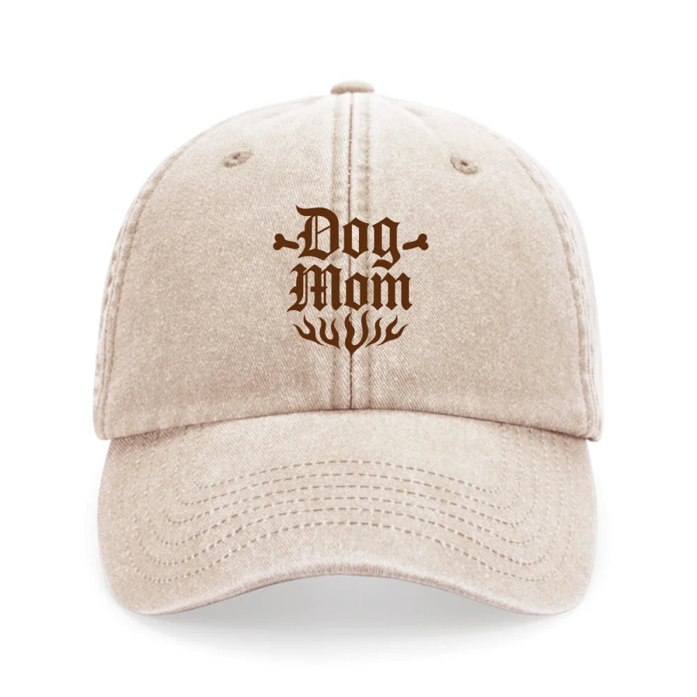 Casquette Brodée - 🦴 DOG MOM 🦴 - Havane Casquette Brodée