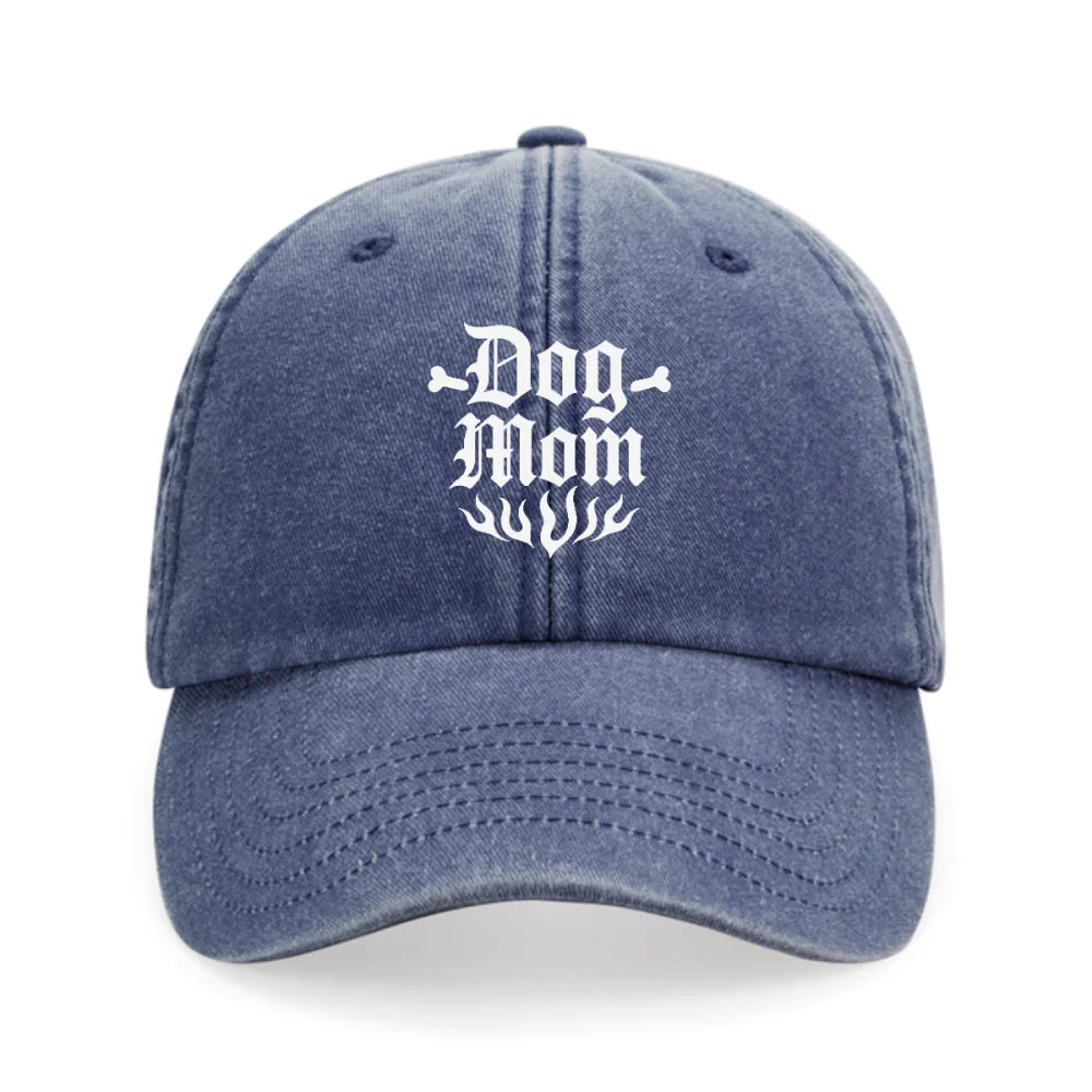 Casquette Brodée - 🦴 DOG MOM 🦴 - Vintage Blue Casquette
