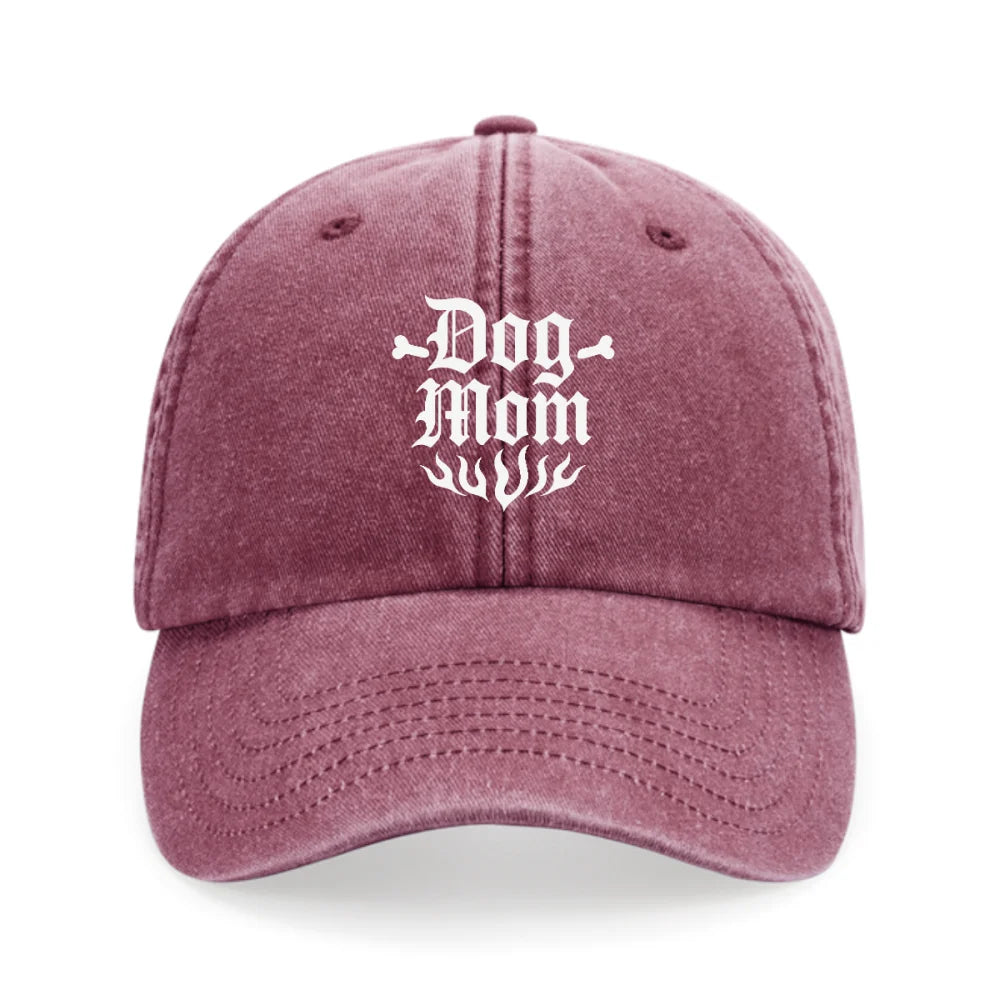 Casquette Brodée - 🦴 DOG MOM 🦴 - Vintage Red Casquette