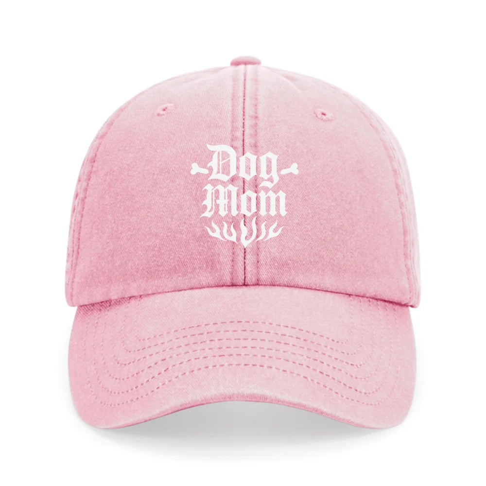Casquette Brodée - 🦴 DOG MOM 🦴 - Rose Poudré Casquette