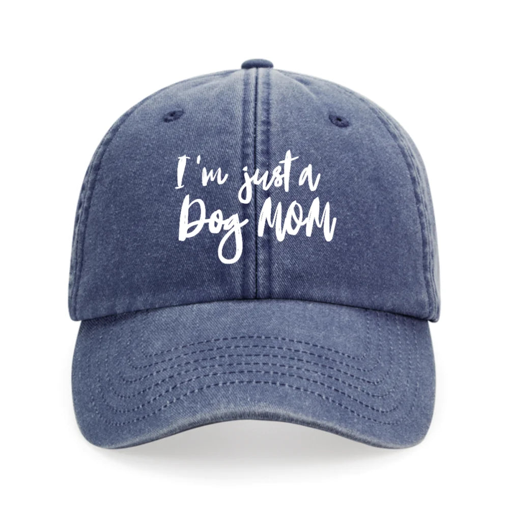 Casquette Brodée - I’m just a Dog Mom 💫 - Vintage Blue