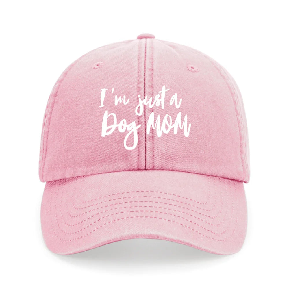 Casquette Brodée - I’m just a Dog Mom 💫 - Rose Poudré