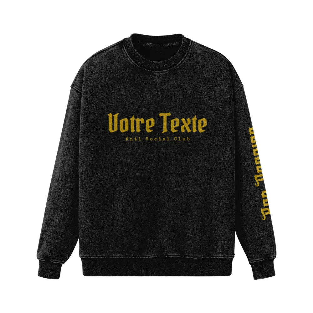 Crewneck BRODÉ à personnaliser - ANTI SOCIAL CLUB 👊 - S