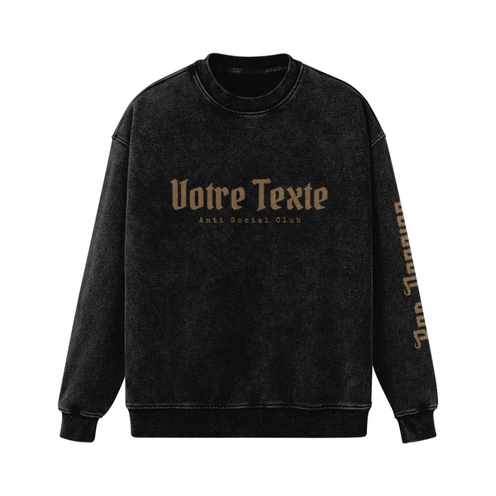 Crewneck BRODÉ à personnaliser - ANTI SOCIAL CLUB 👊 - S