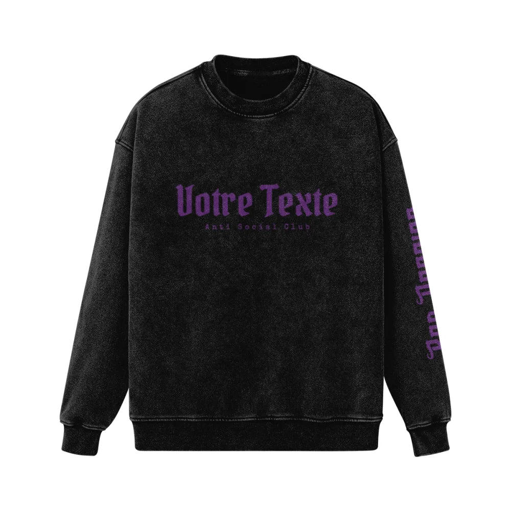 Crewneck BRODÉ à personnaliser - ANTI SOCIAL CLUB 👊 - S