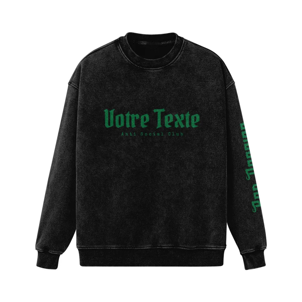 Crewneck BRODÉ à personnaliser - ANTI SOCIAL CLUB 👊 - S