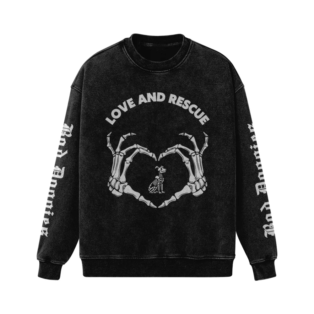 Crewneck Ultra Oversized - LOVE AND RESCUE 🫶🏻 - Crewneck