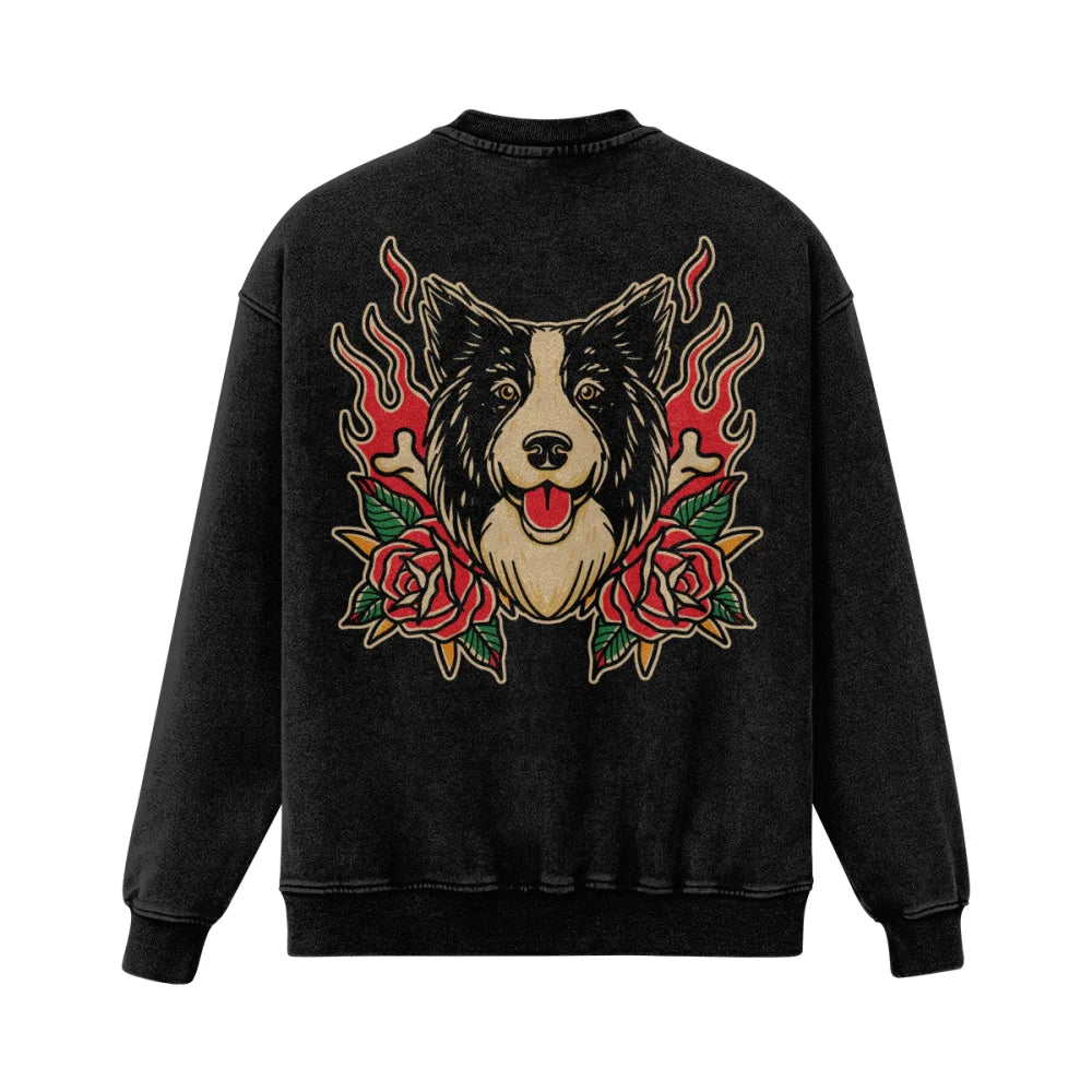 Crewneck Ultra Oversized Bad Roses 🥀 - Border Collie