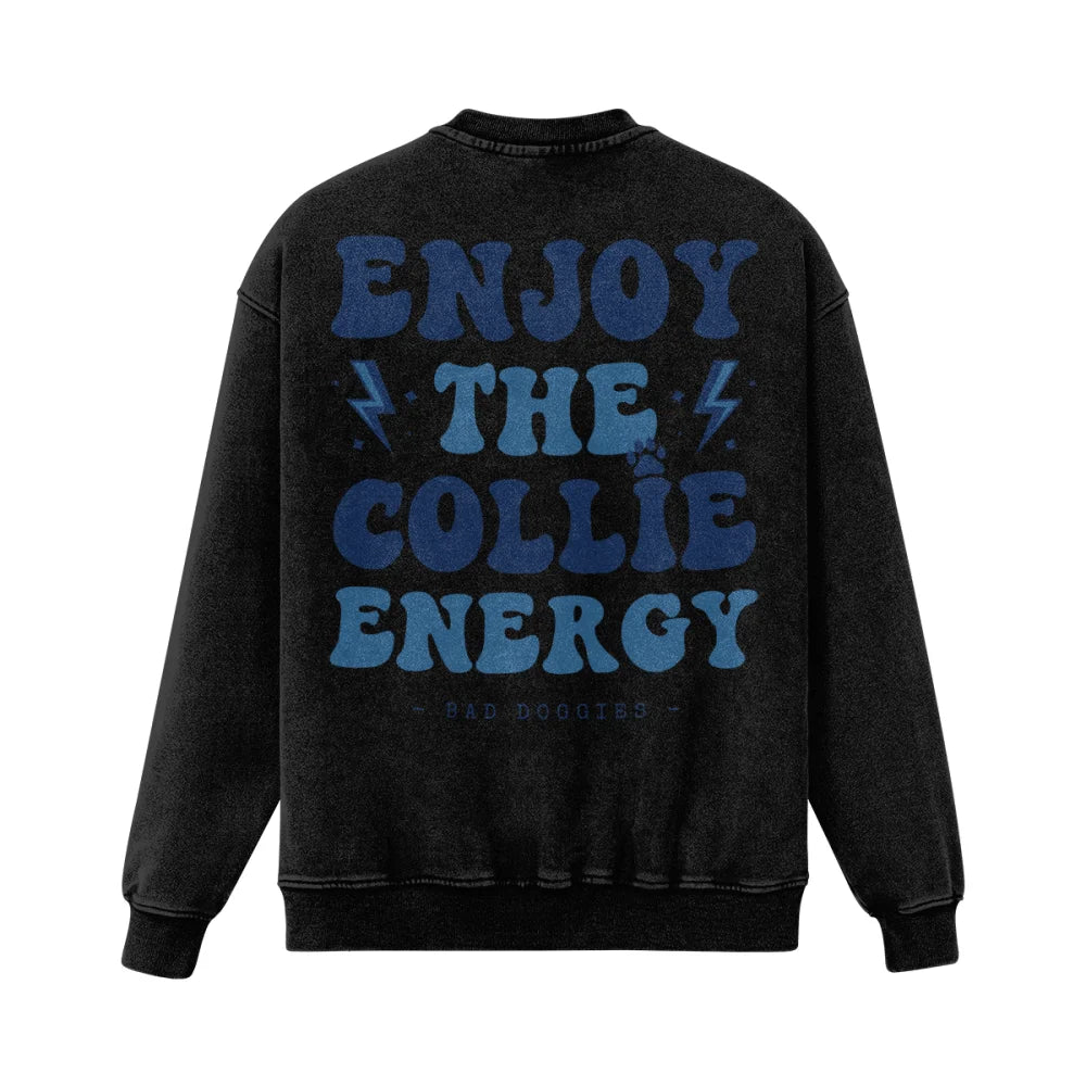 Crewneck Ultra Oversized - ⚡ Enjoy The Collie Energy ⚡ - S