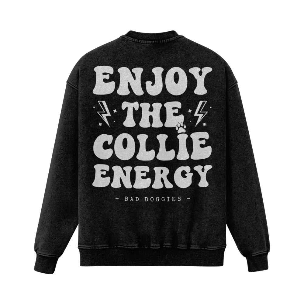 Crewneck Ultra Oversized - ⚡ Enjoy The Collie Energy ⚡ - S