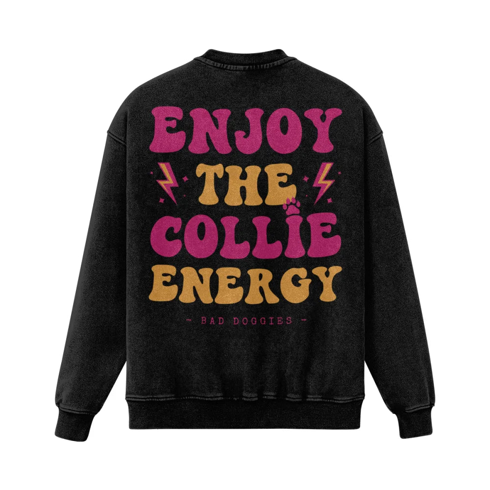 Crewneck Ultra Oversized - ⚡ Enjoy The Collie Energy ⚡ - S