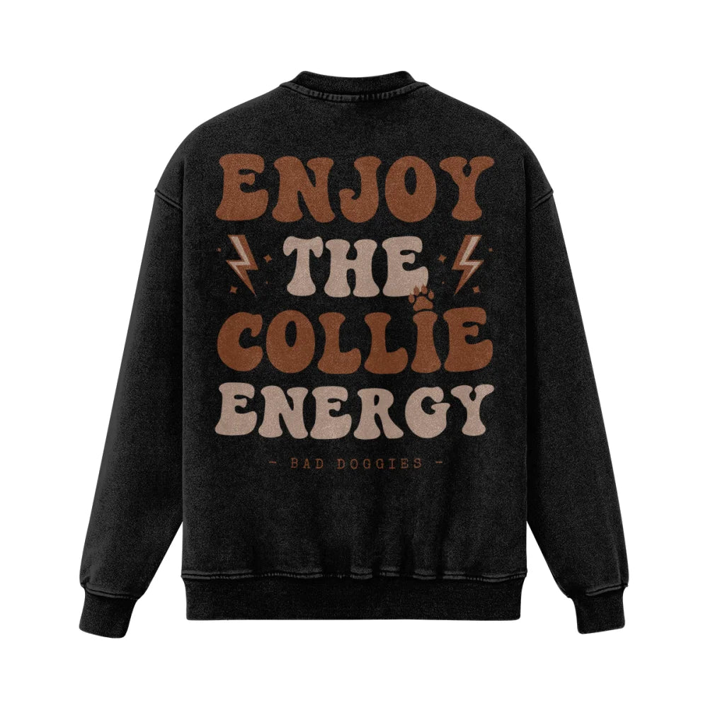 Crewneck Ultra Oversized - ⚡ Enjoy The Collie Energy ⚡ - S