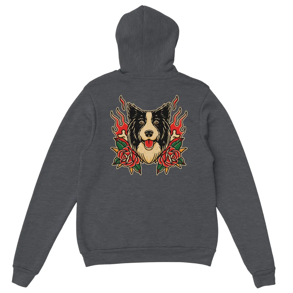 Hoodie Bad Roses đ„ - Border Collie - Dark Grey / S Hoodie