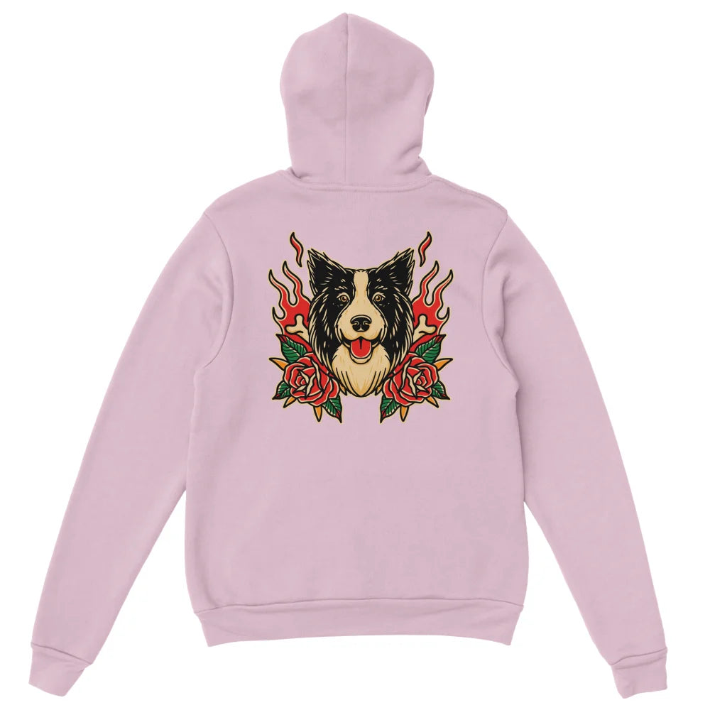 Hoodie Bad Roses đ„ - Border Collie - Rose PoudrĂ© / S Hoodie