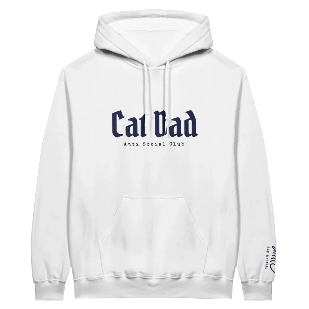Hoodie BRODÉ - 𝕮𝖆𝖙 𝕯𝖆𝖉 𝙰𝚗𝚝𝚒 𝚂𝚘𝚌𝚒𝚊𝚕 𝙲𝚕𝚞𝚋 ✨ - White