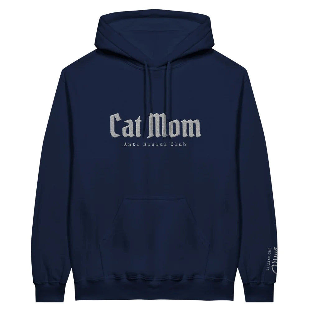 Hoodie BRODÉ - 𝕮𝖆𝖙 𝕸𝖔𝖒 𝙰𝚗𝚝𝚒 𝚂𝚘𝚌𝚒𝚊𝚕 𝙲𝚕𝚞𝚋 ✨ - Navy / S Hoodie