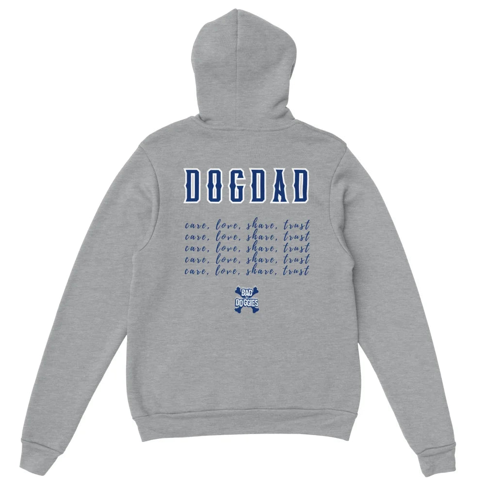 Sweat Ă capuche gris avec texte âDOGDADâ et imprimĂ© âwoofâ rĂ©pĂ©tĂ©.