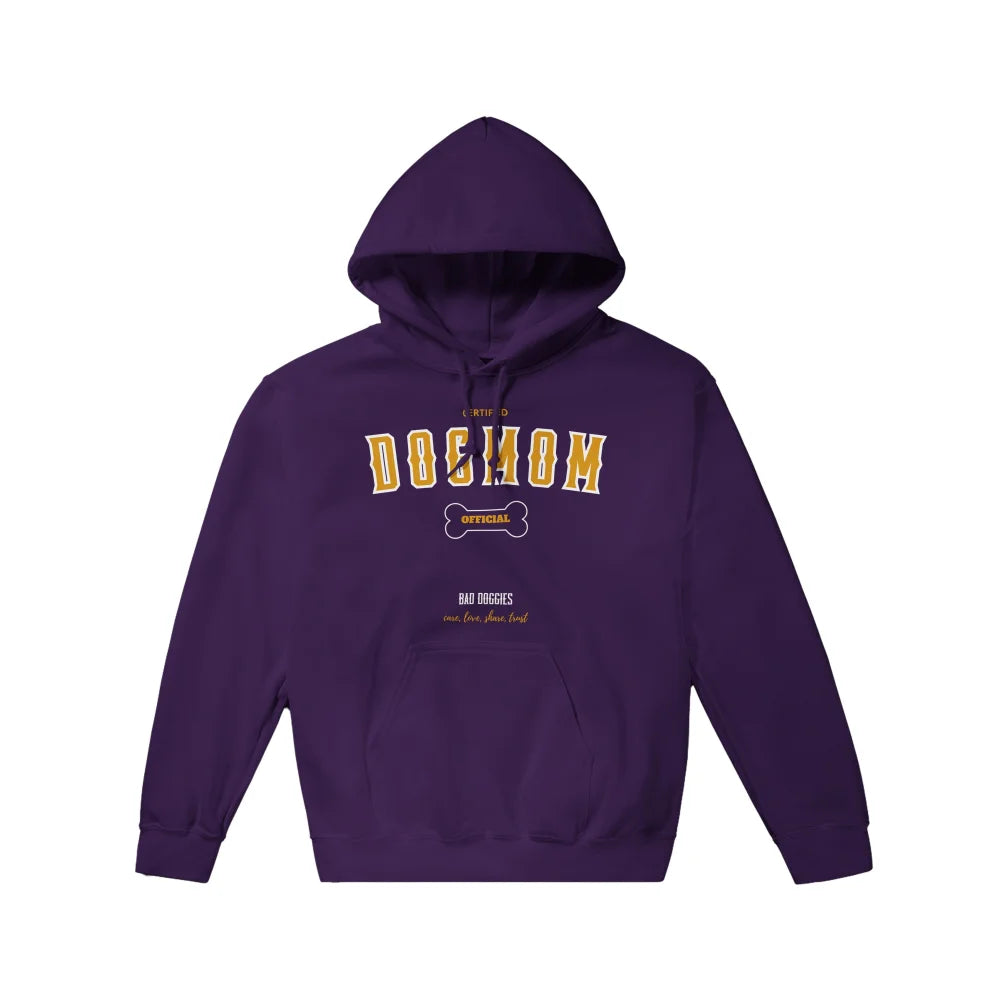 Sweat Ă capuche violet avec texte âDOGTOWNâ et un motif dâos sur le devant.