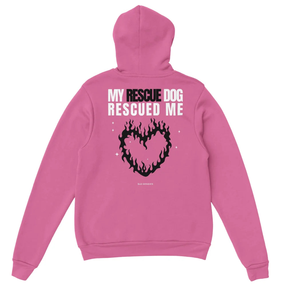 Hoodie My Rescue Dog Rescued Me - Framboise / S Hoodie My