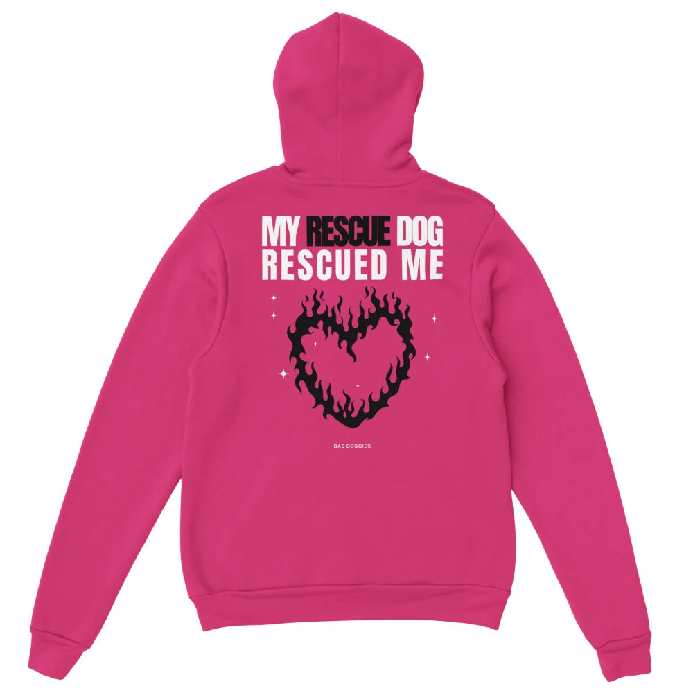 Hoodie My Rescue Dog Rescued Me - Royal Pink / S Hoodie My