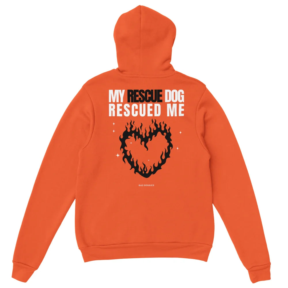 Hoodie My Rescue Dog Rescued Me - Feu / S Hoodie My Rescue