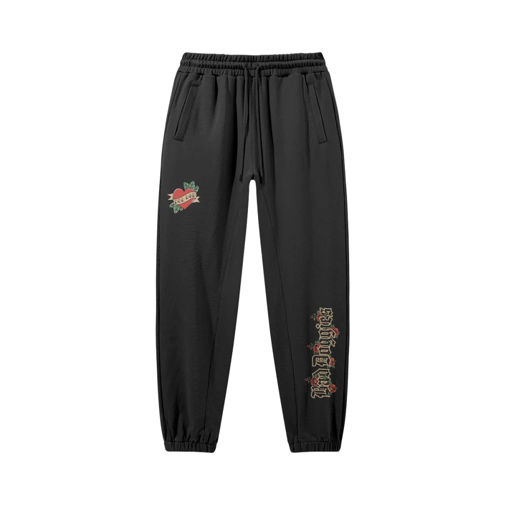 Jogging Old School Heart - Dog Mom / Dog Dad ❤️🔥 - Black