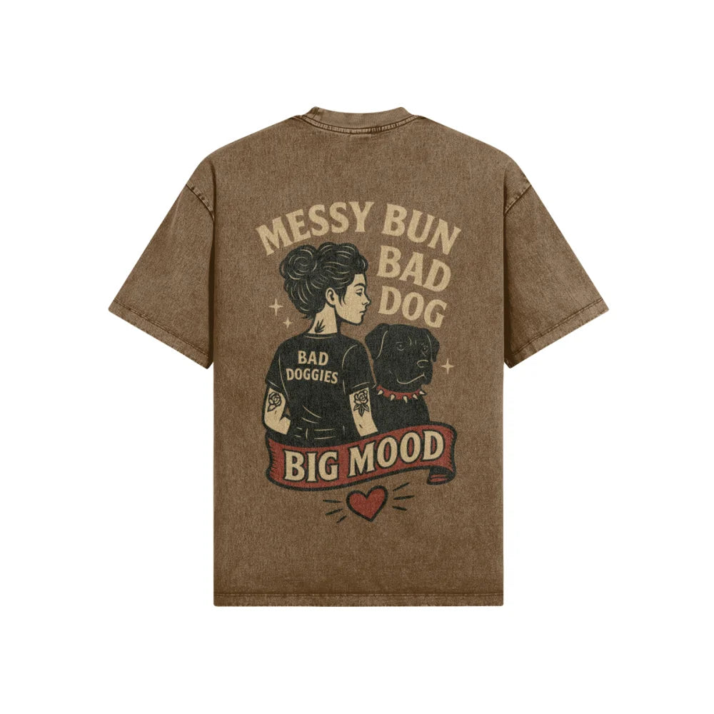 Perso Pauline 💛 XS / Old Brown T shirt Oversize MESSY BUN