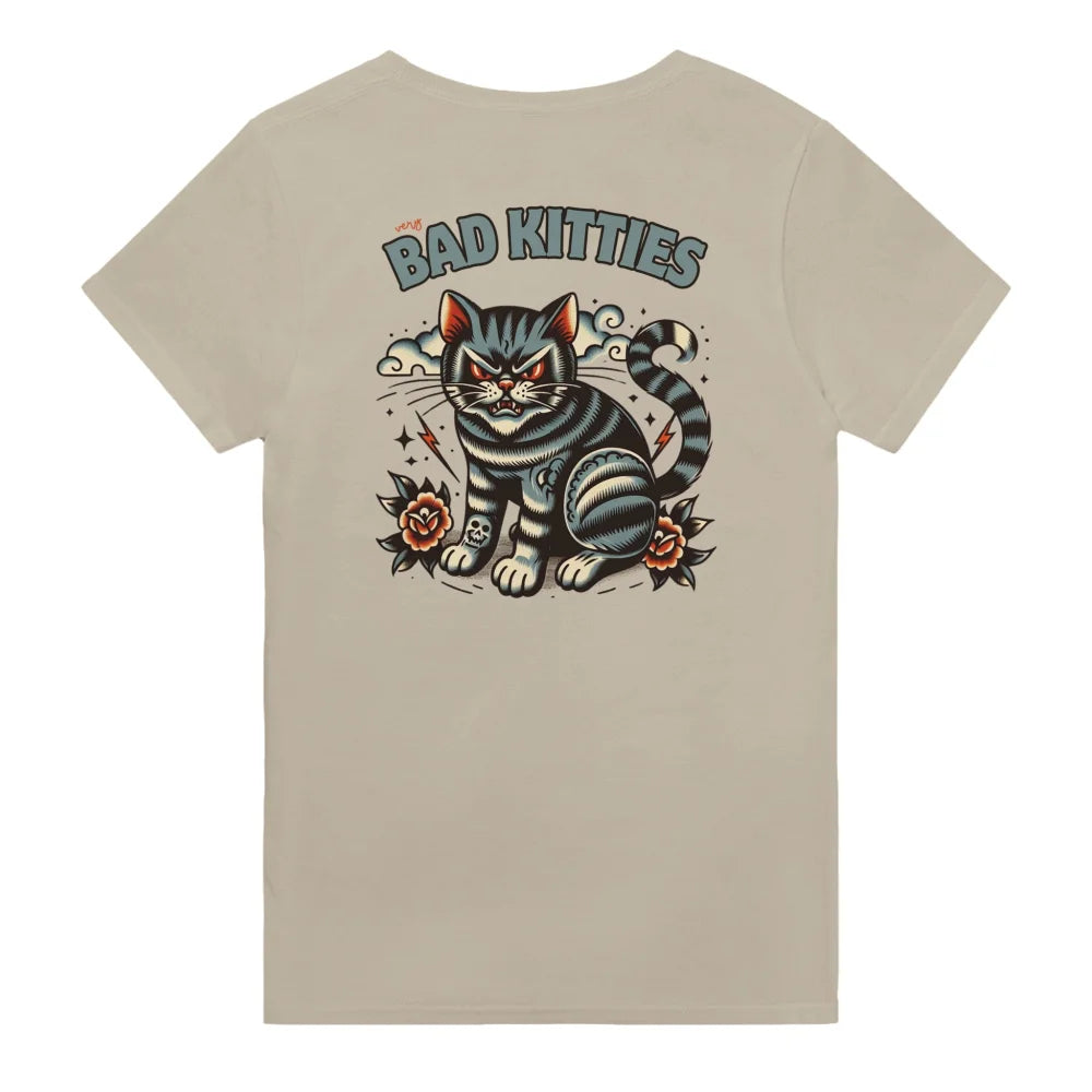 T-shirt Angry Blue Cat - 𝔅𝔞𝔡 𝔎𝔦𝔱𝔱𝔦𝔢𝔰 - Sahara / S T-shirt