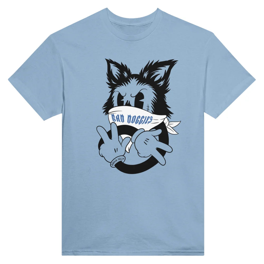 T-shirt Bad Border Collie ✌️ - Light Blue / S T-shirt Bad