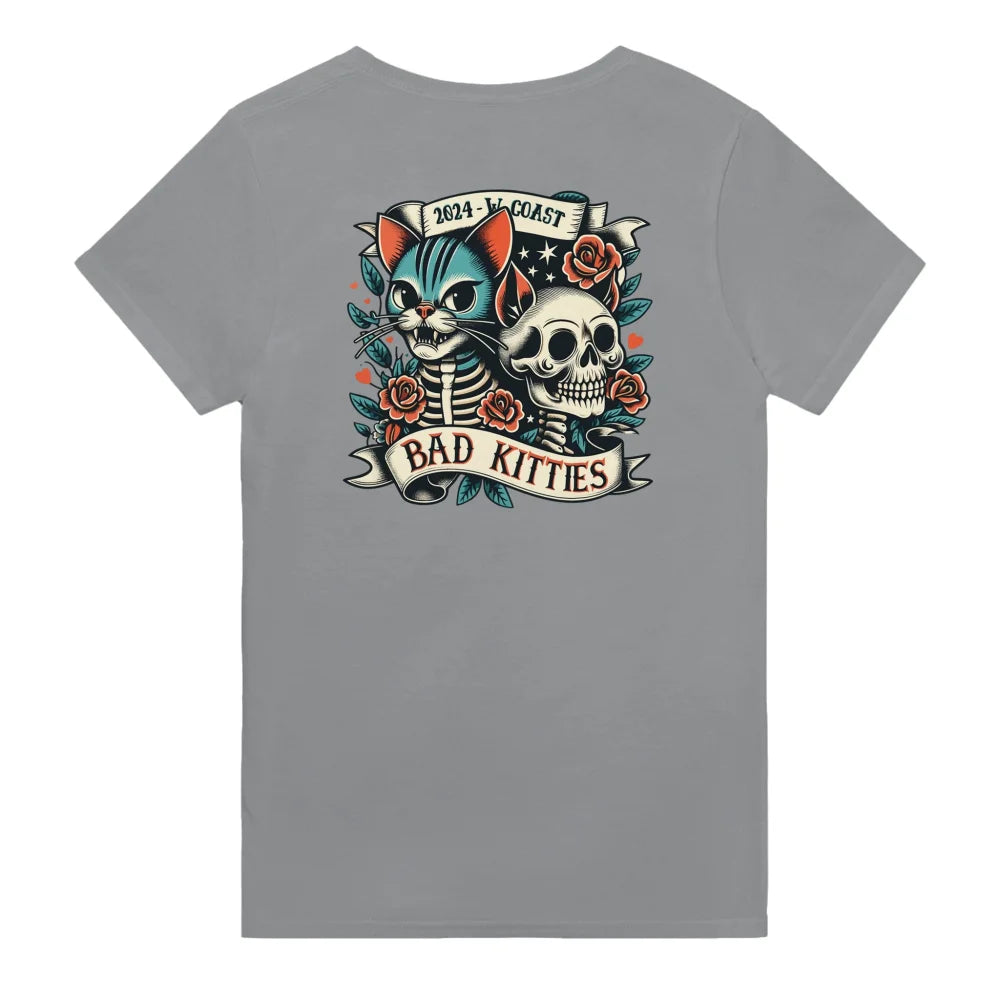T-shirt Duo W. Coast 🌹 - 𝔅𝔞𝔡 𝔎𝔦𝔱𝔱𝔦𝔢𝔰 - Grey Scofield / S