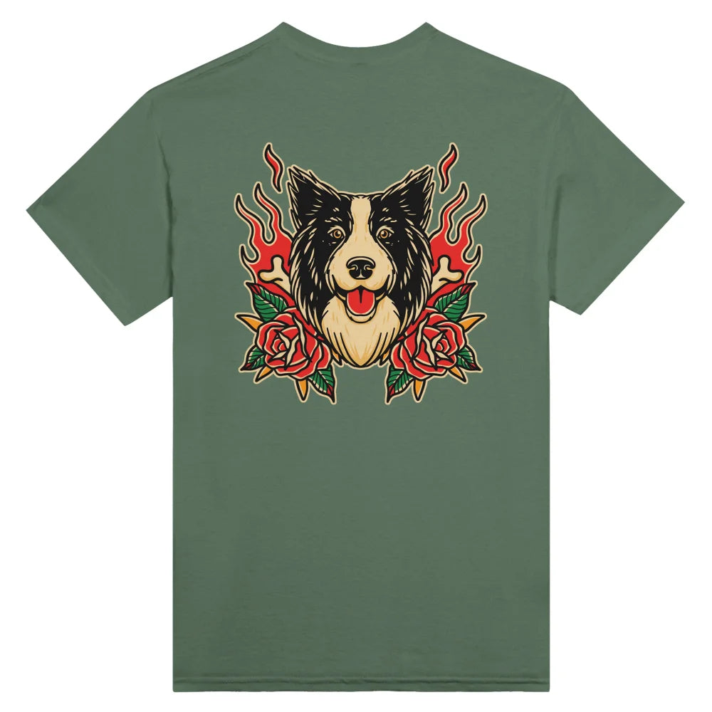 T-shirt Bad Roses 🥀 - Border Collie - Military Green / S
