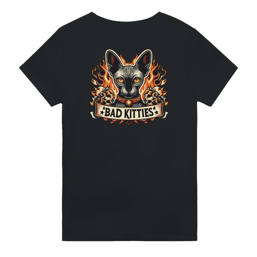 T-shirt Burning Sphynx ❤️🔥 - 𝔅𝔞𝔡 𝔎𝔦𝔱𝔱𝔦𝔢𝔰 - Black Jack / S