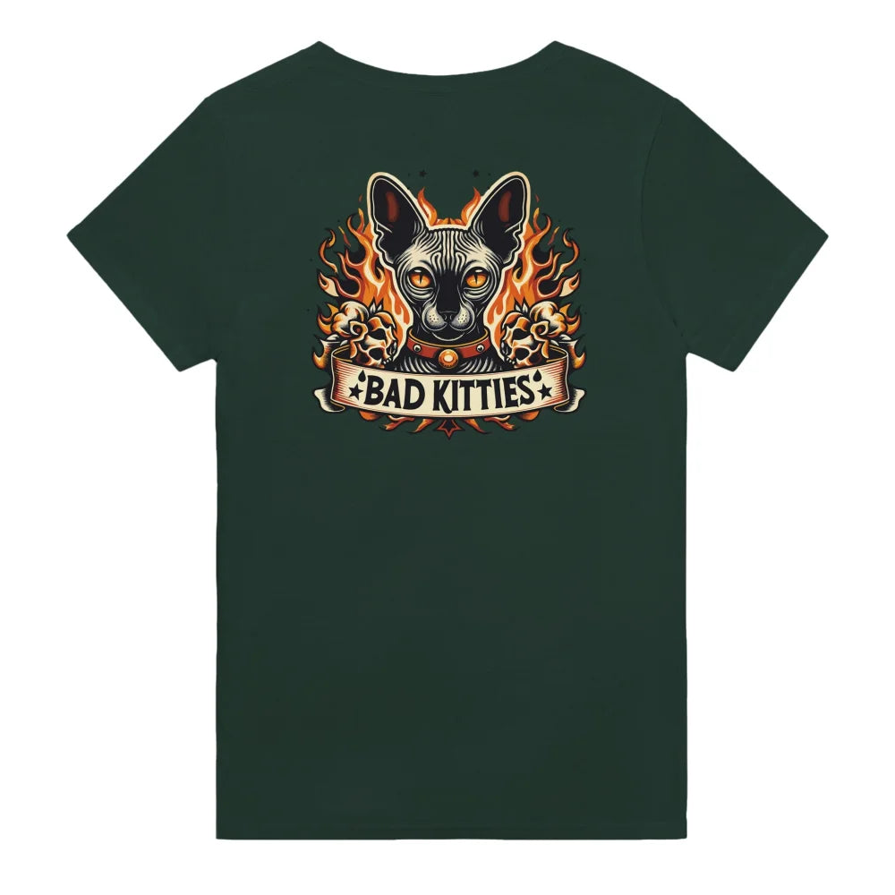 T-shirt Burning Sphynx ❤️🔥 - 𝔅𝔞𝔡 𝔎𝔦𝔱𝔱𝔦𝔢𝔰 - Forest Green
