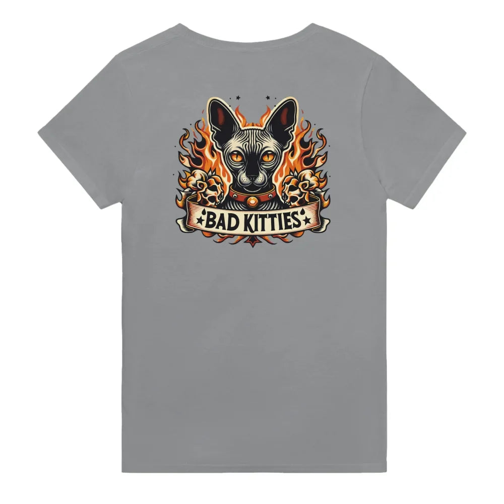 T-shirt Burning Sphynx ❤️🔥 - 𝔅𝔞𝔡 𝔎𝔦𝔱𝔱𝔦𝔢𝔰 - Grey Scofield