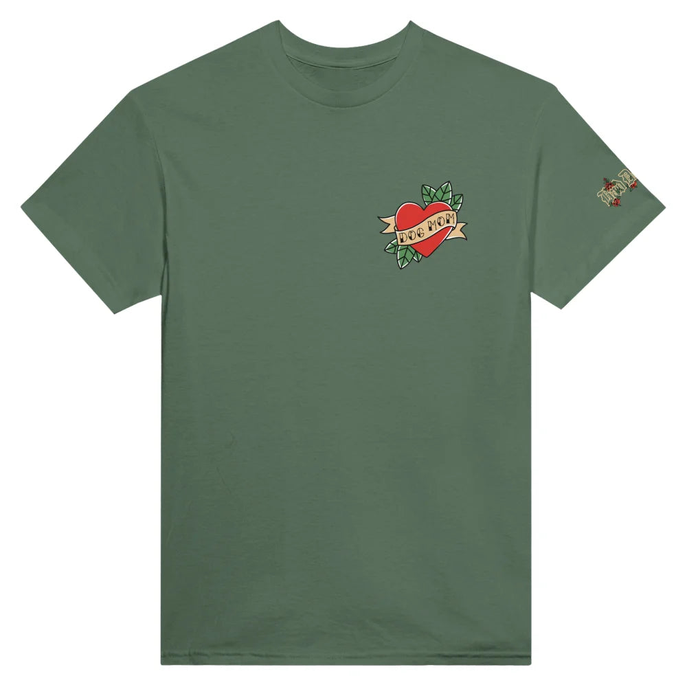 T-shirt 🌹 CUPIDOG by Bad Doggies 🏹 DOG MOM - Military Green