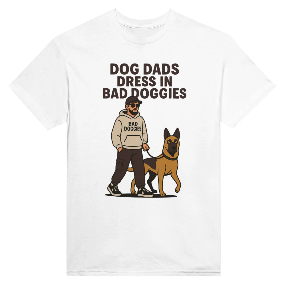 T-shirt Dog Dads Dress in Bad Doggies ๐ - White