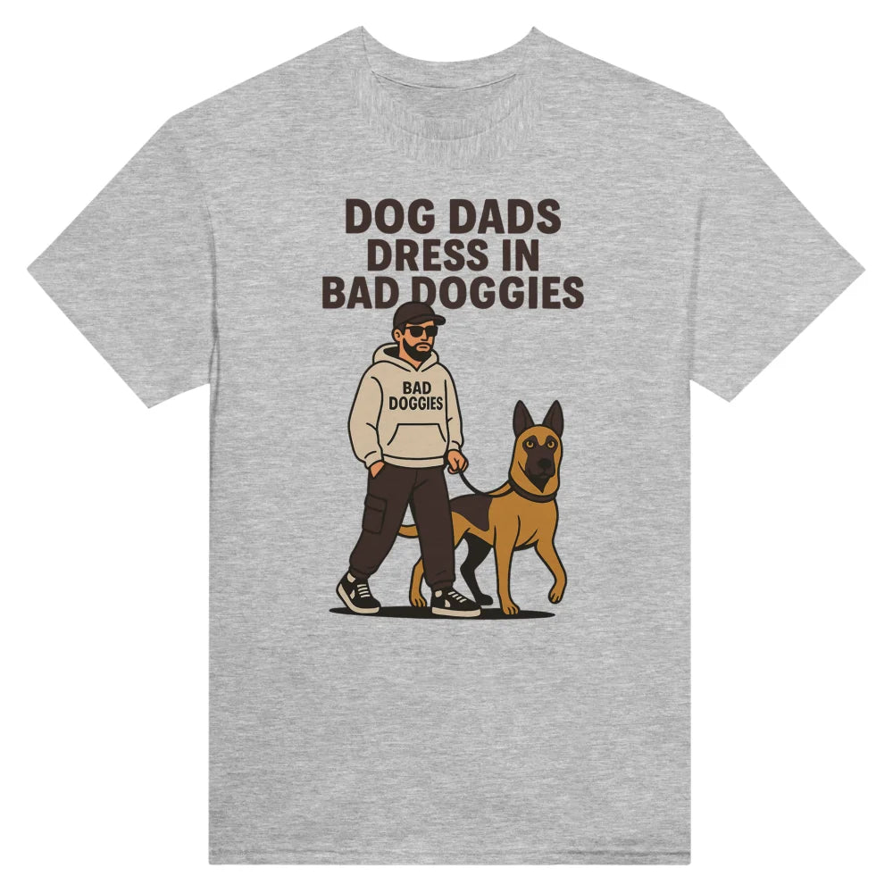 T-shirt Dog Dads Dress in Bad Doggies ๐ - Light Grey / S