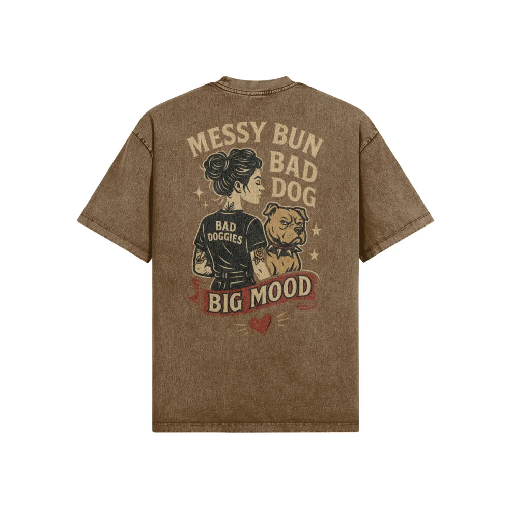 T-shirt Oversize Délavé - Messy Bun ✨ (𝑎̀ 𝑝𝑒𝑟𝑠𝑜𝑛𝑛𝑎𝑙𝑖𝑠𝑒𝑟)