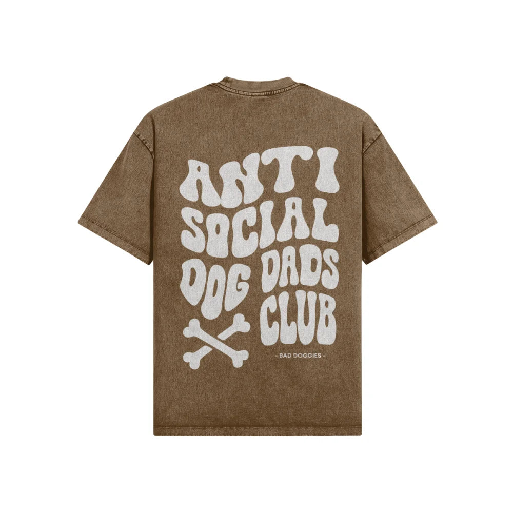 T-shirt Oversized - Anti Social Dog Dads Club 🦴 - XS / Old