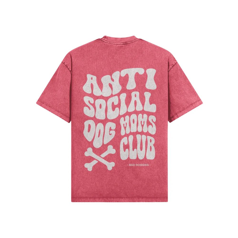 T shirt Oversized Anti Social Dog Moms Club 🦴 XS