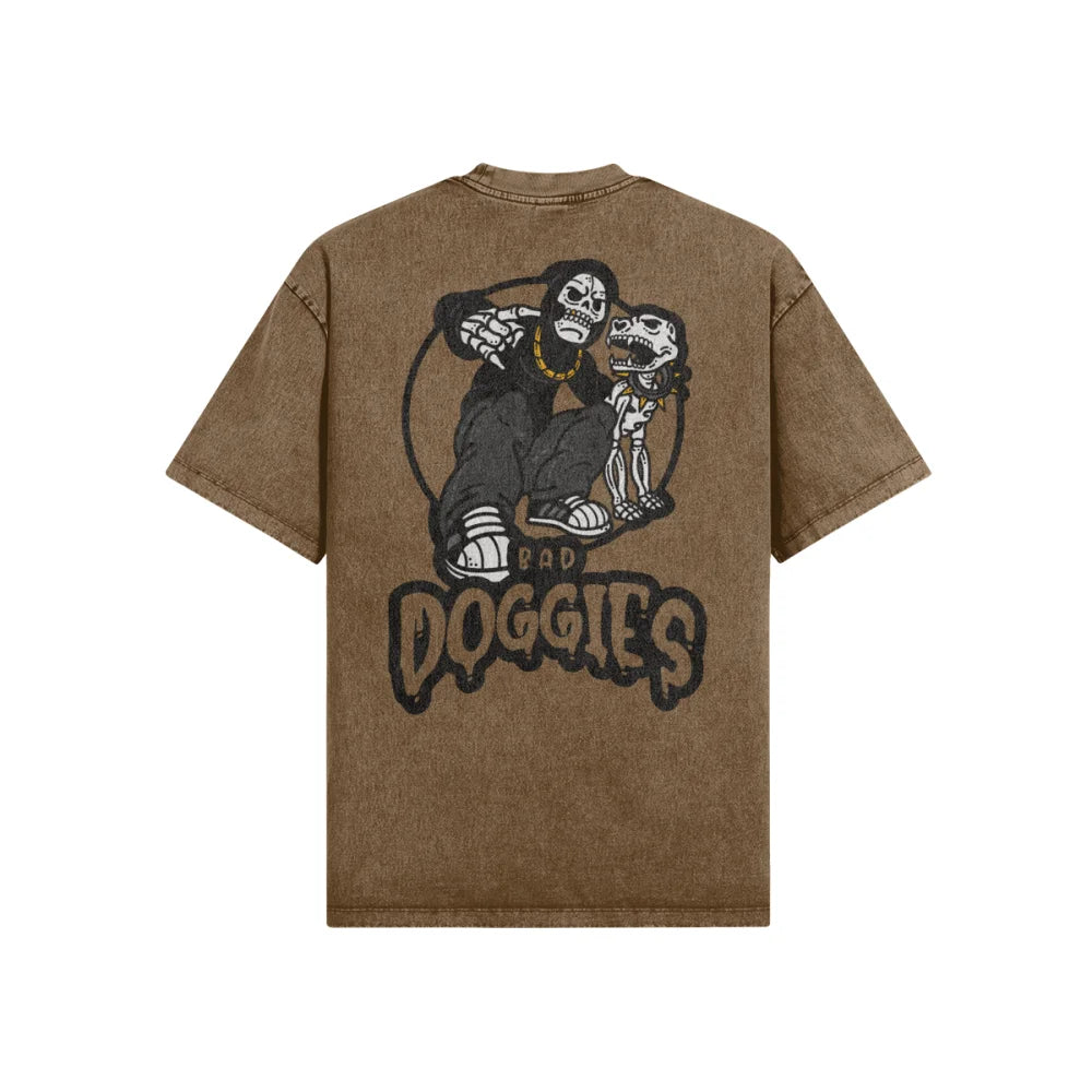 T-shirt Oversized - Skeleton 💀 - Old Brown / XS T-shirt