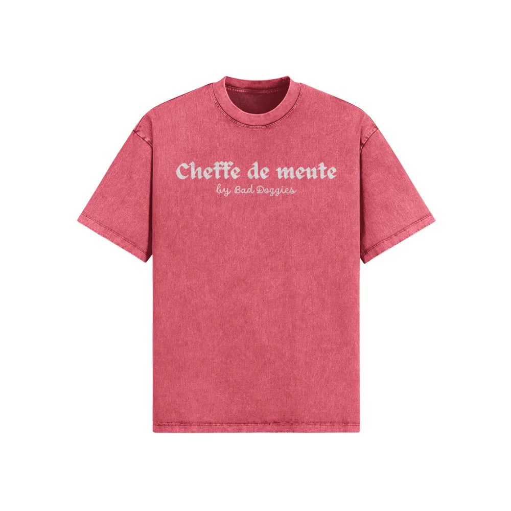 T-shirt Ultra Oversize - Cheffe de meute 🦴 - Framboise / XS