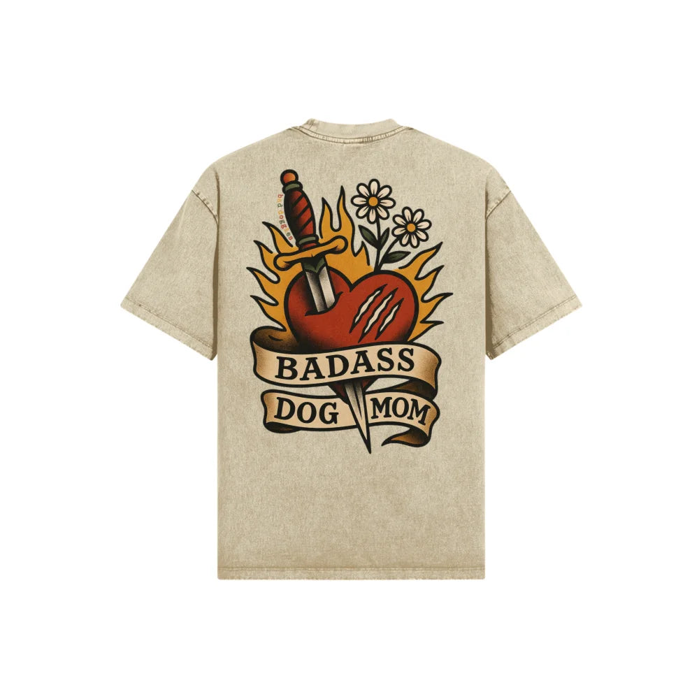 T-shirt Ultra Oversized - T-shirt Badass Dog Mom ❤️🔥🗡️