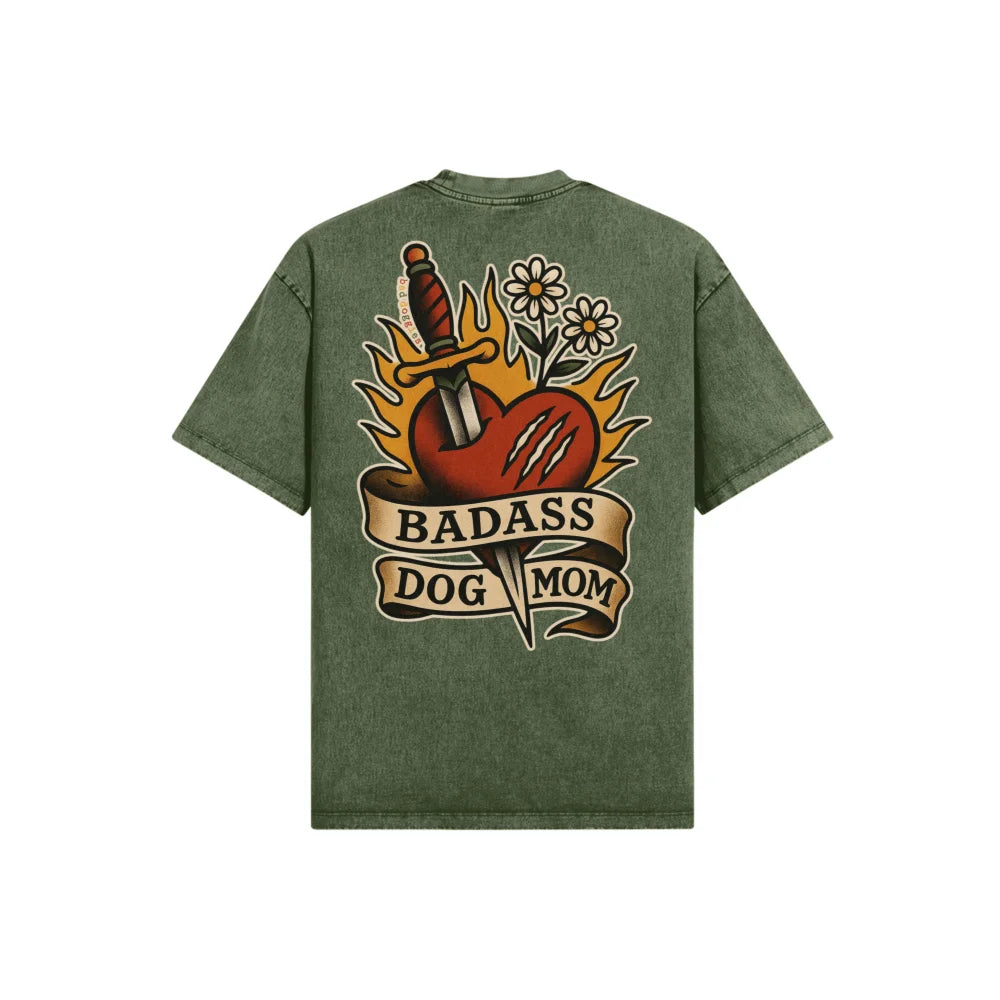 T-shirt Ultra Oversized - T-shirt Badass Dog Mom ❤️🔥🗡️