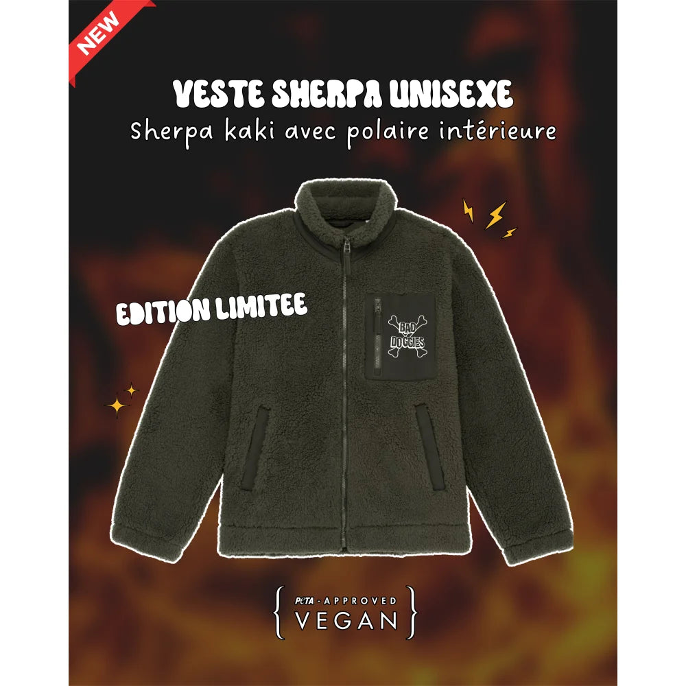 Veste Sherpa Bad Doggies ⚡ - Kaki / XXS Veste Sherpa