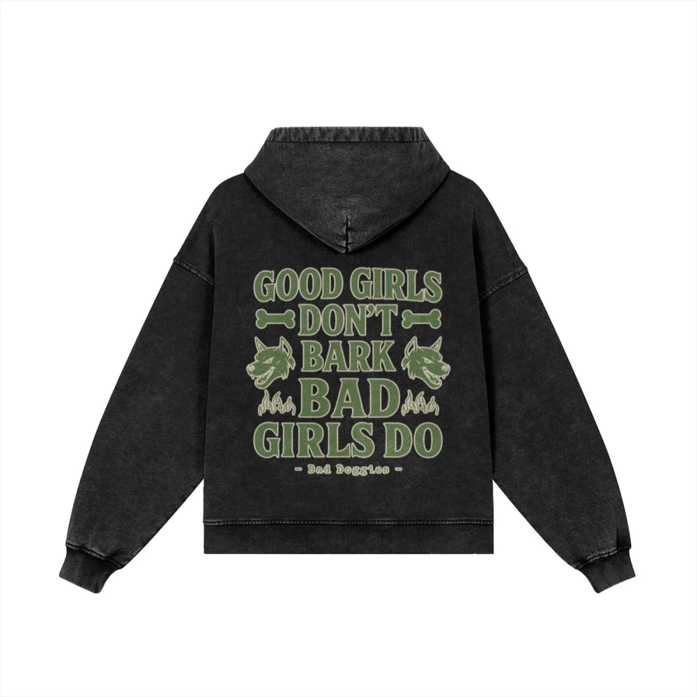 Veste Zippée Oversized - Good Girls Don’t Bark Bad Girls