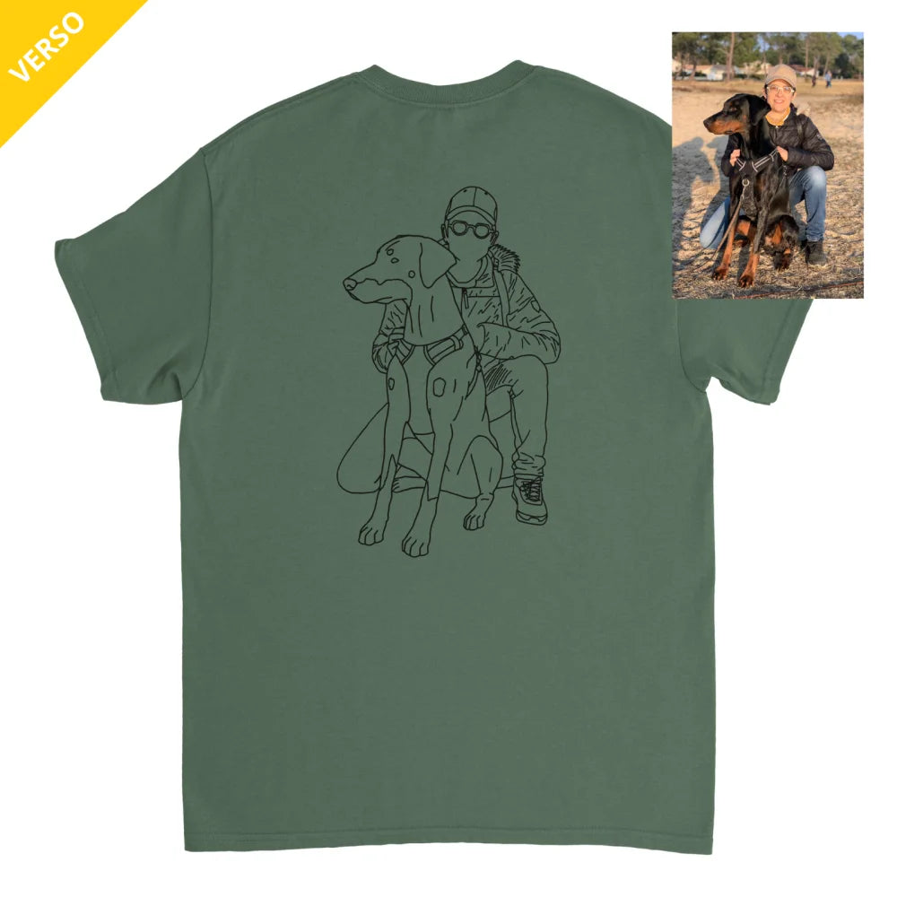 Votre Photo en T-Shirt Line Art - Votre Photo en Line Art